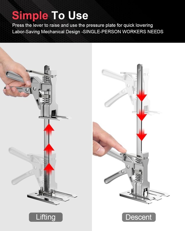 Labor Saving Arm Jack 2 Pack, 10" Height-Adjustable All-Metal Hand Lifting Ja... gallery