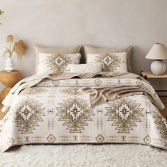 Rustic,Farmhouse Style/Aztec Geometric Patterned Bedspread Sets – GG Home