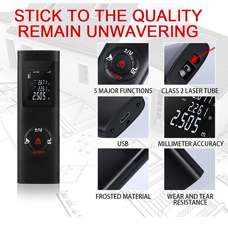 Digital Handhel Lase Distance Meter Rang-e Finder Measure Diastimeter P3K3 gallery