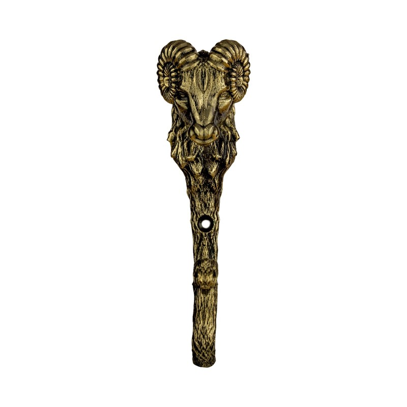 Aries Ram Head Decorative Hook, Wall Mounted Brass Ram Head Hook. gallery