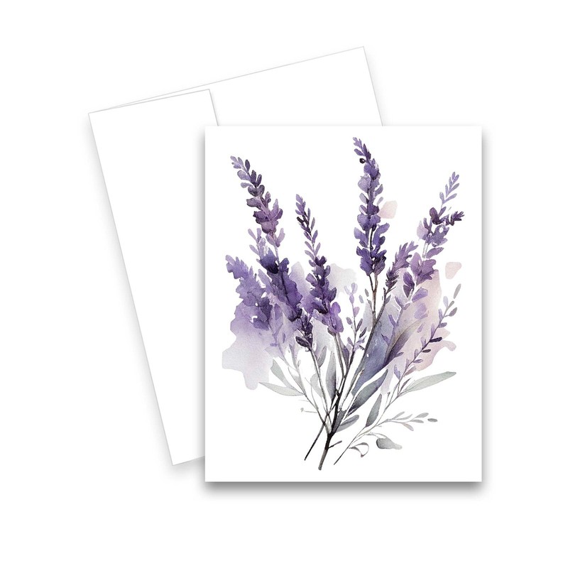 12 Assorted All Occasion Notecards Blank with Envelopes - Lavender ( 2 of Each ) gallery