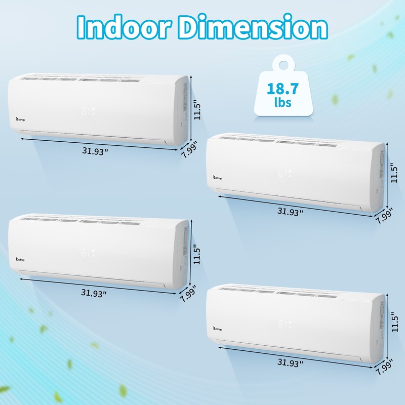 4 Zone Mini Split 38000BTU Quad Zone Mini Split Air Conditioner 4 x 25Ft Copper gallery