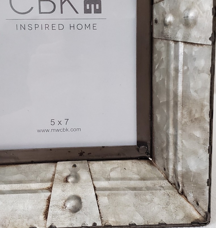 CBK - Inspired Home Galvanized Metal 5" x 7" Landscape or Portrait Photo Frame gallery