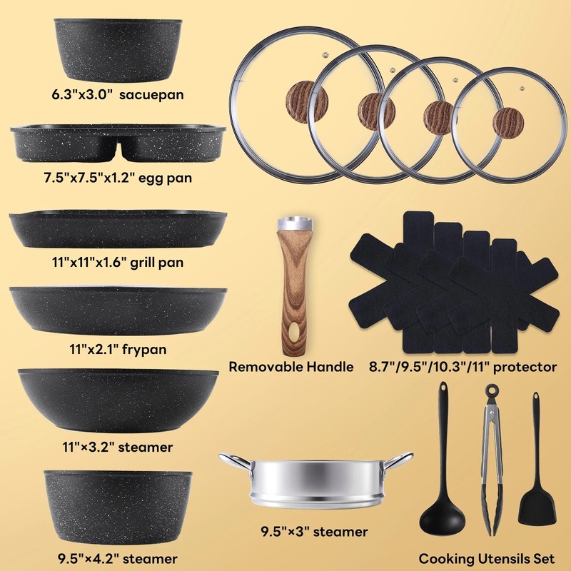 Concetta 17-Piece Non-Stick Cookware Set – PFOA/PFOS-Free gallery
