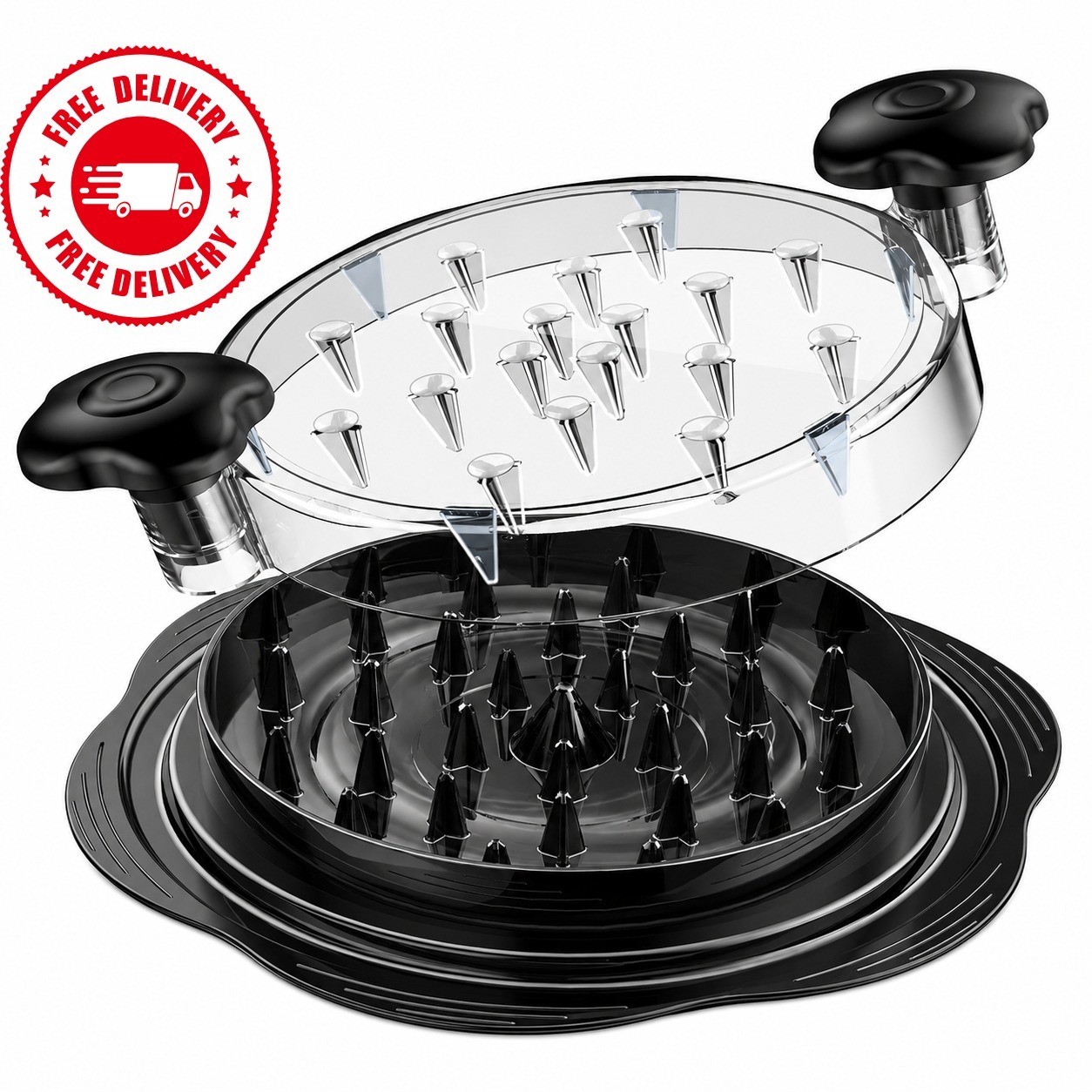 Bartans Chicken Shredder Tool 10” Pro Meat Shredder Anti-Slip Handle Black,white gallery