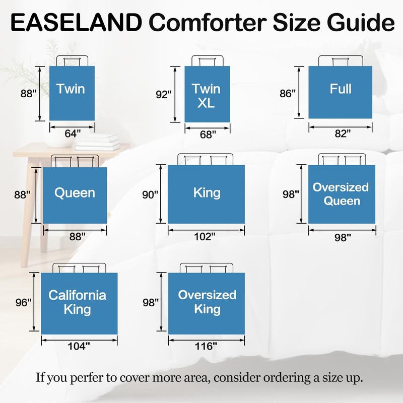 Queen Size Down Alternative Comforter - Quilted Duvet Insert for All Seasons,... gallery