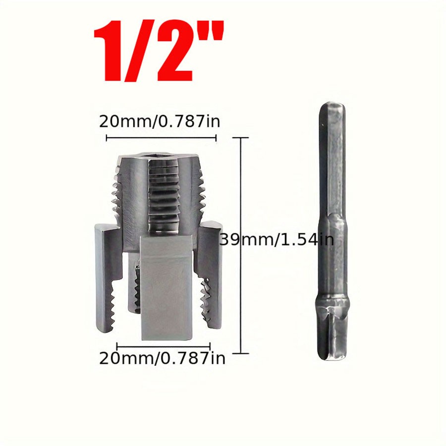 Integrated Internal & External Pipe Threading Tool Steel PVC Pipe Threader Kit gallery