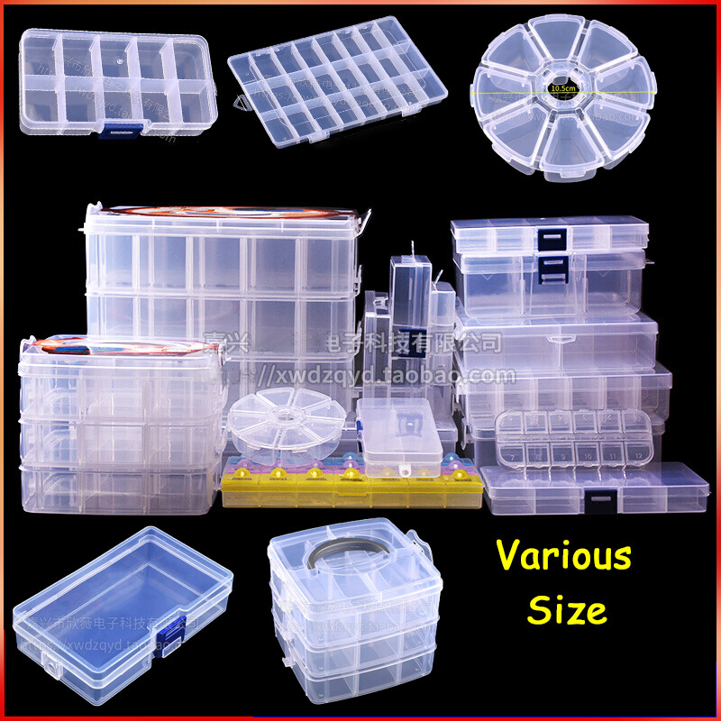 Compartment Plastic Storage Box Jewellery or Tools Case Container Various Size gallery