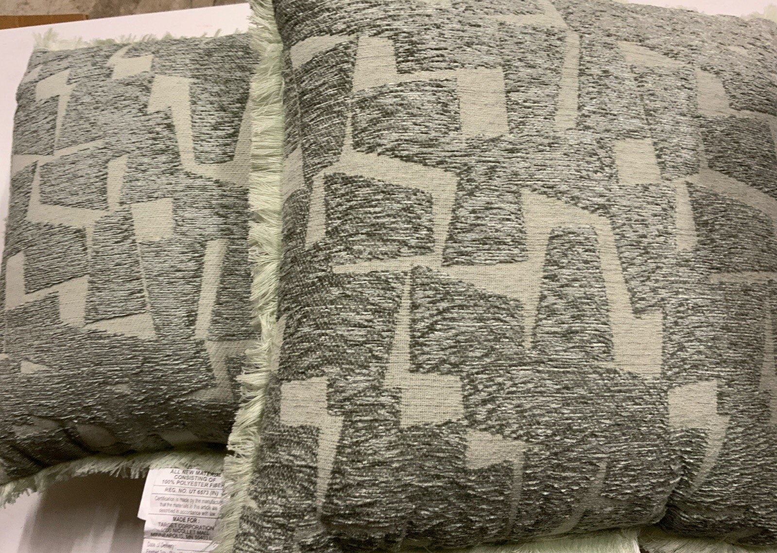 🏯 Threshold Geometric Patterned Cut Velvet Luxury Jacquard Throw Pillow🆕SET 2 gallery
