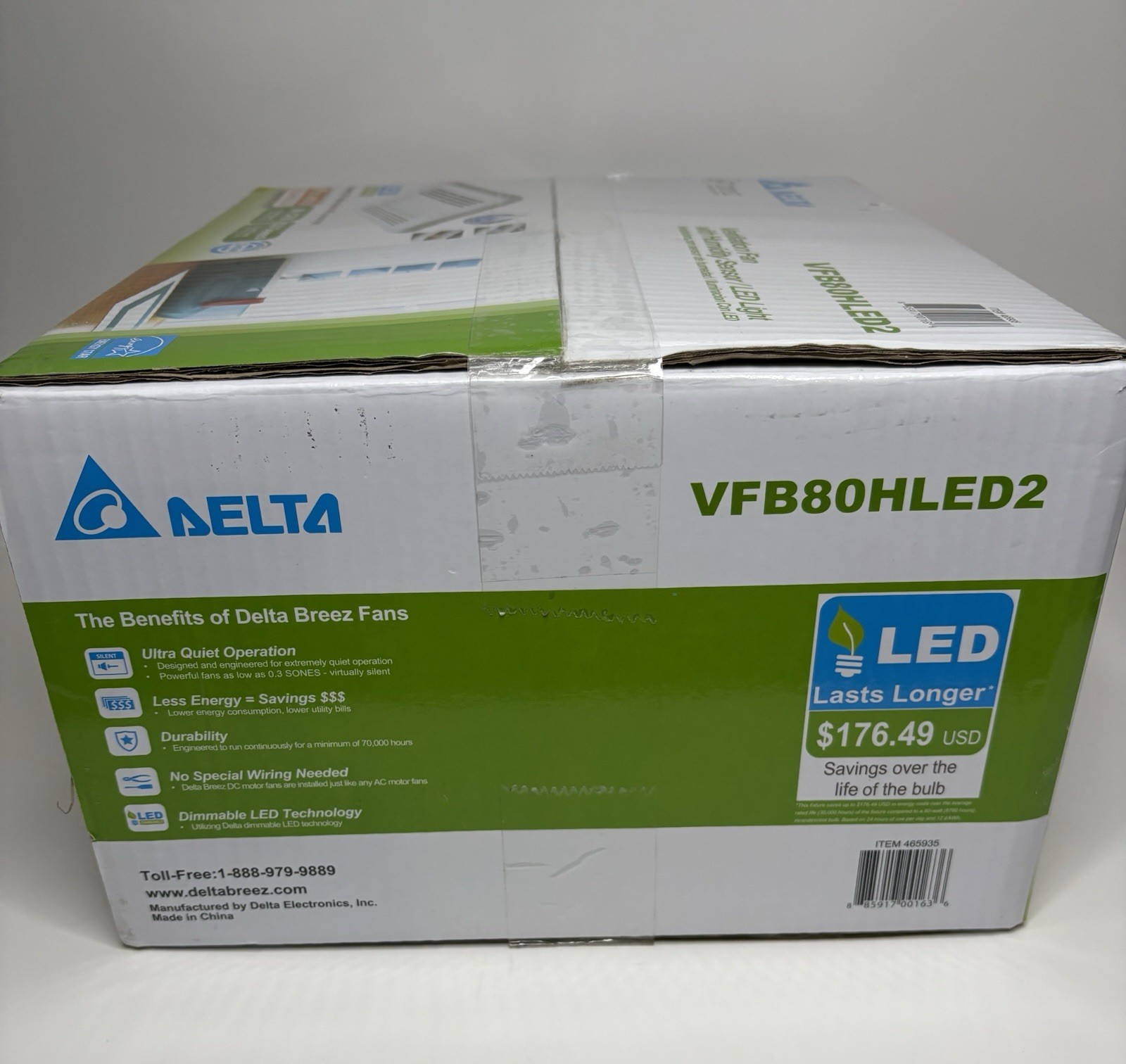 NIB Delta Breez Bath Ventilation System / Humidity Sensor/ LED Light VFB80HLED2 gallery