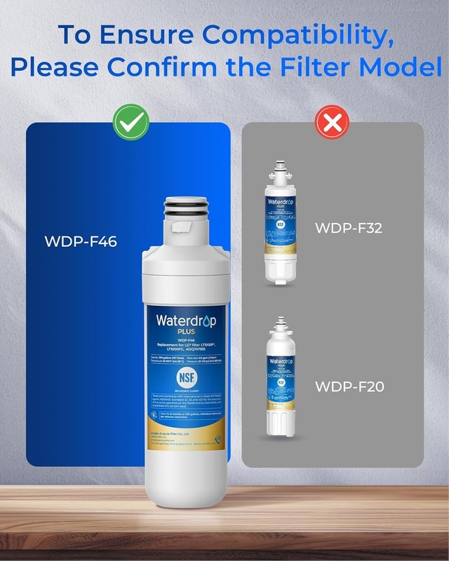 Waterdrop Plus Refrigerator Water Filter and Air Filter for LG® LT1000P®,3 Combo gallery