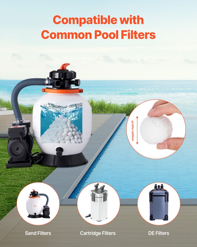 VEVOR Pool Filter Balls for Sand Filter Pump 3.5 lbs Reusable for Swimming Pool gallery