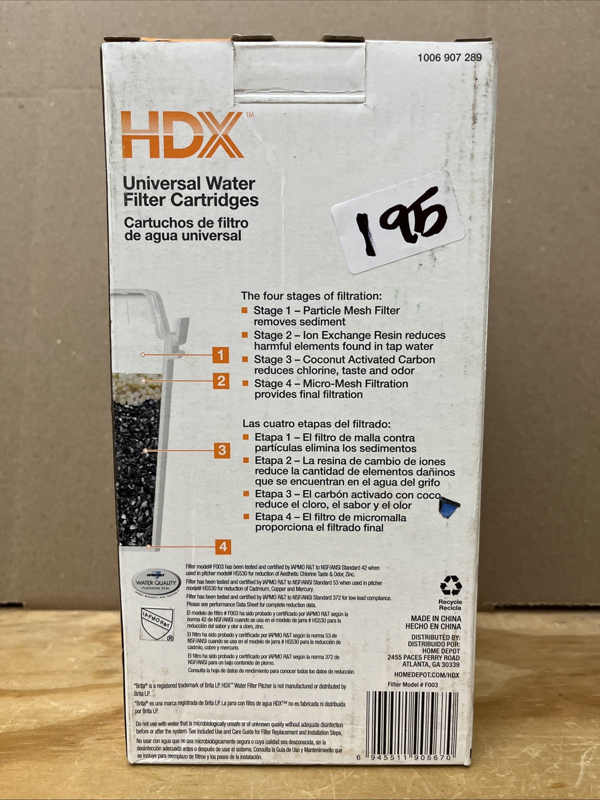 HDX Universal Replacement Water Filter Cartridges 8-Pack 1006 907 289 New In Box gallery