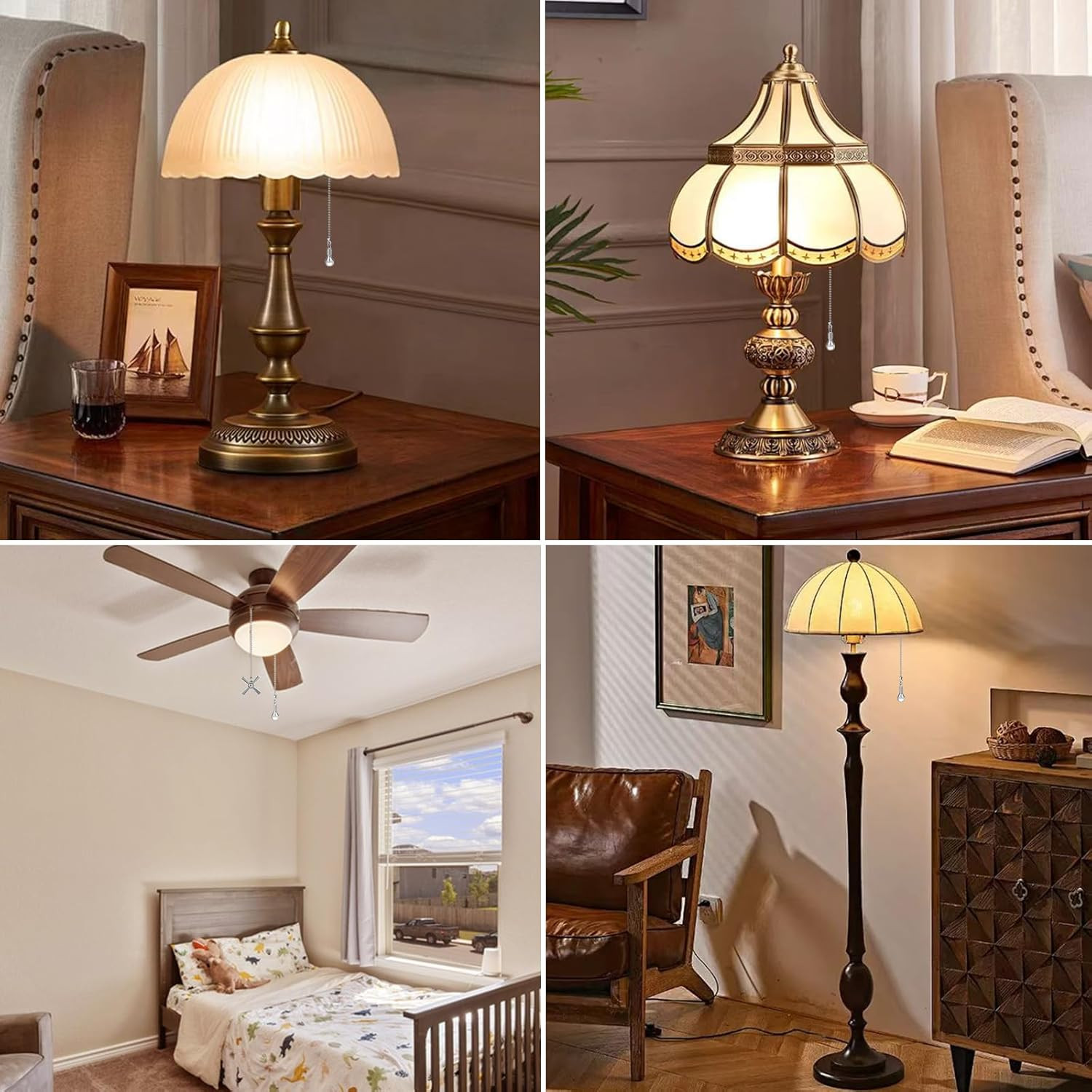 Ceiling Fan Pull Chain Ornaments 13.6 Inches Fan Pulls Extension Chains Set gallery