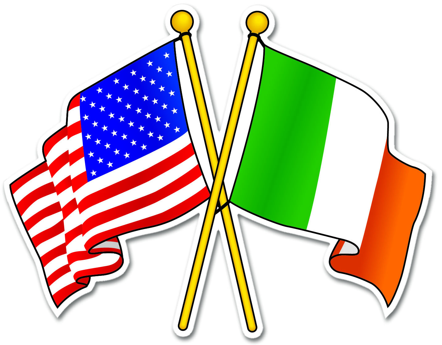 Irish American Cross Flags Together Ireland Irish Decal Sticker gallery
