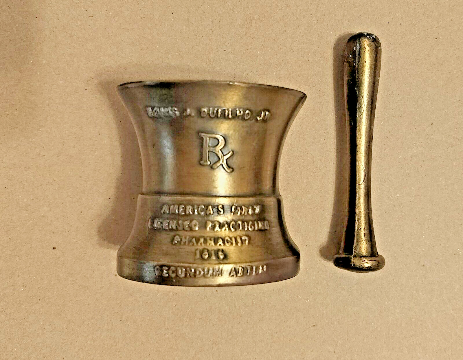 Limited Commemorative Mortar & Pestle VTG 1980s in Honor of Louis Dufilho, Jr. gallery
