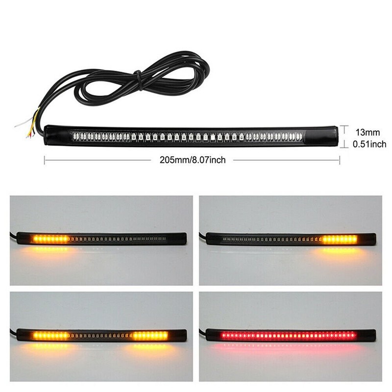 Waterproof Motorcycle LED Strip Underbody Lights 48-3528 SMD Amber Red Universal gallery