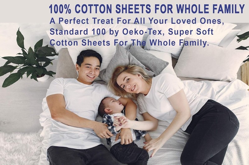 100% Cotton Percale Sheets King Size – Crisp Cooling Bed Sheets for Hot gallery
