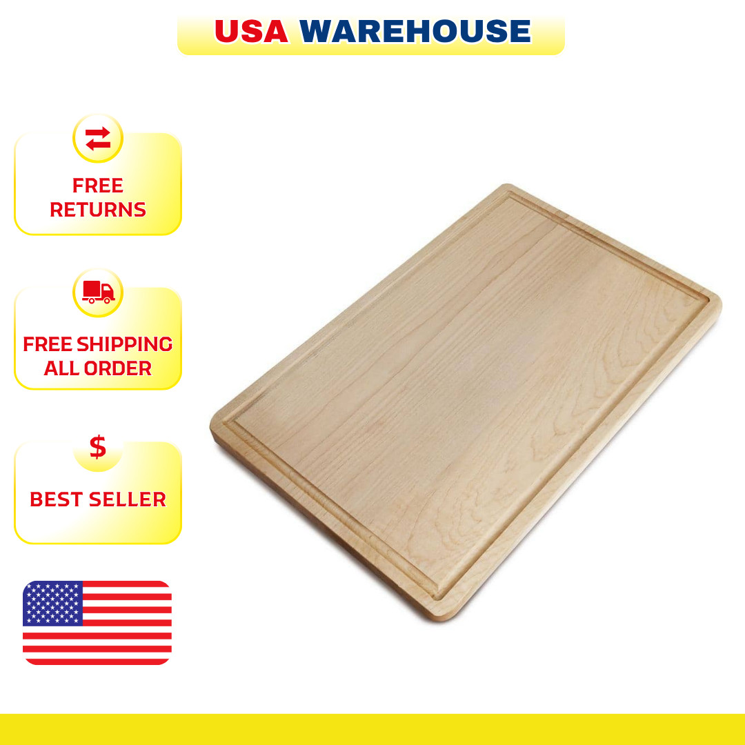 Maple Cutting Board Wood Reversible Juice Groove American Hardwood Durable gallery
