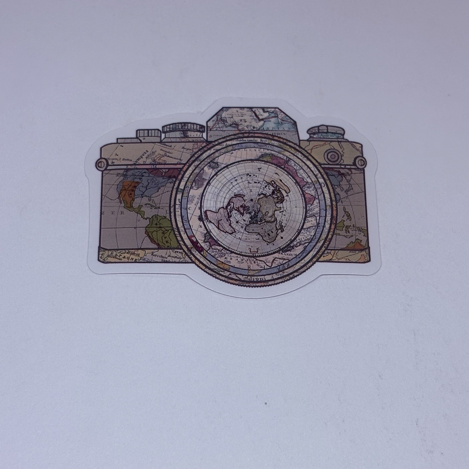 Vintage Camera Sticker World Map Art Decal Vinyl Country Travel Souvenir Tc9 gallery