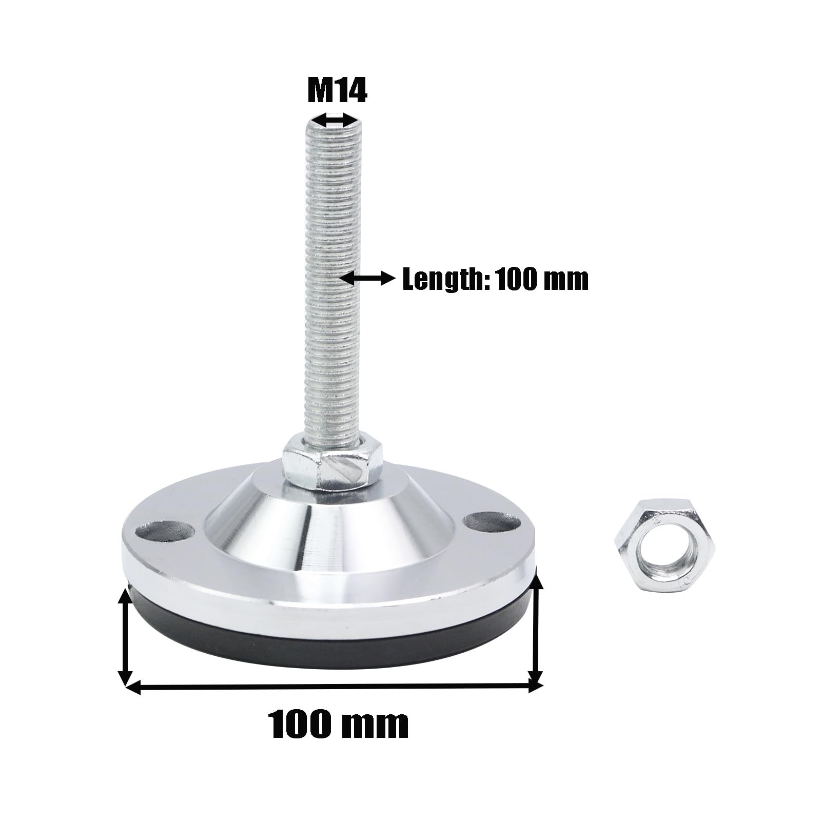 Leveling Feet M14 Thread Adjustable Feet Levelers Carbon Steel Black Silver 1... gallery