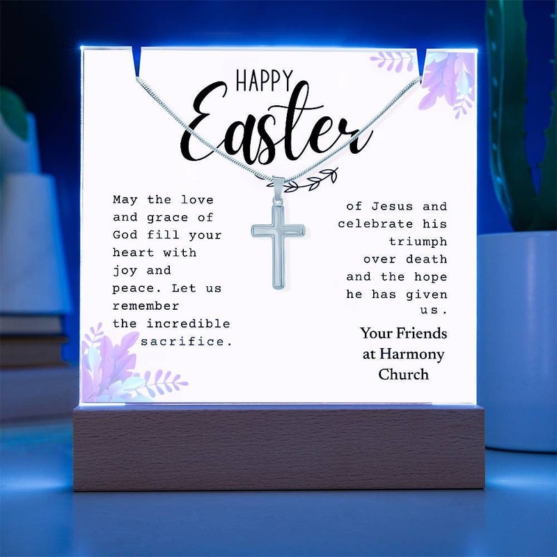 Easter Religious Gift Bundle, Cross Necklace Gift, Easter Sign Decor, Christian gallery