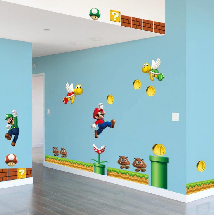 NEW Super Mario Bros Removable Wall Stickers Decal Kids Home Decor ship from U.S gallery