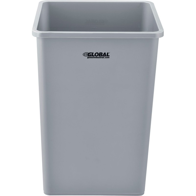 Global Industrial Square Plastic Garbage Can Gray 35 Gallon gallery
