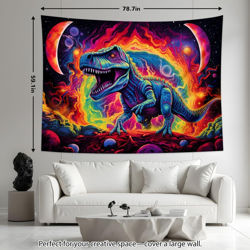UV Reactive Blacklight Tapestry Dinosaur Jurassic Park Wall Decor 59"x78.7" gallery