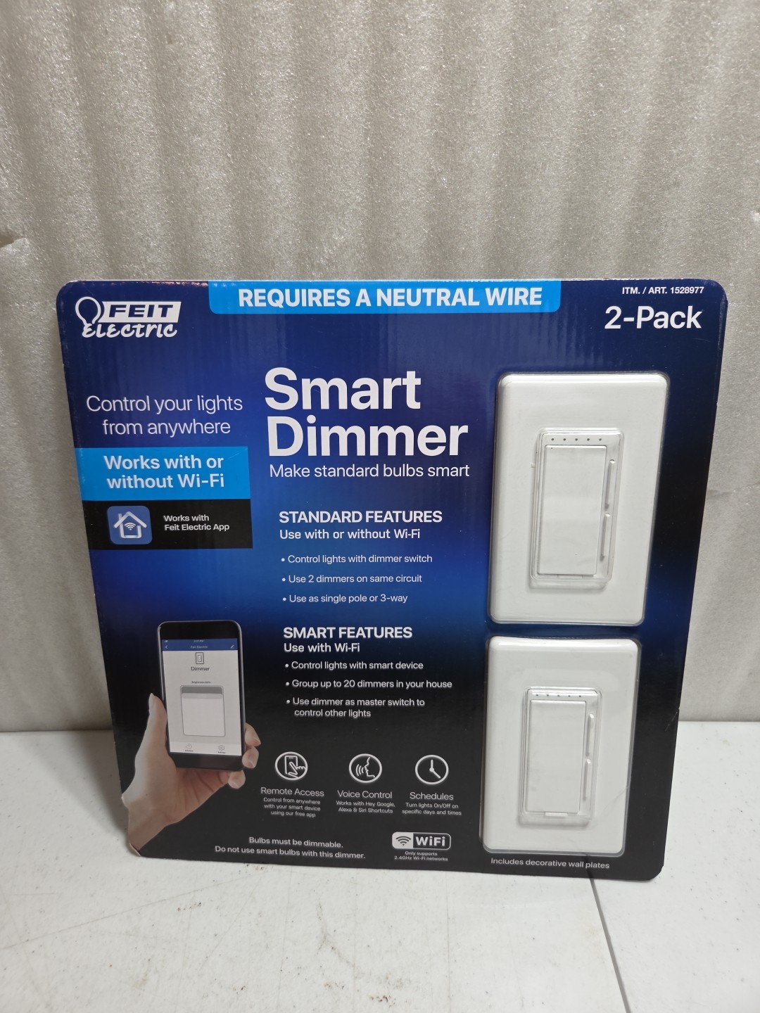Feit Electric Wi-Fi Smart Dimmer Switch Works with Google Assistant Alexa 2 Pack gallery