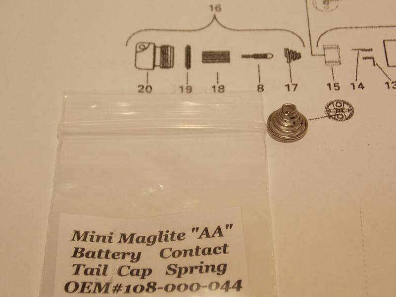 4 Pack AA Mini Maglite Replacement Battery Contact Spring # 108-000-044 gallery