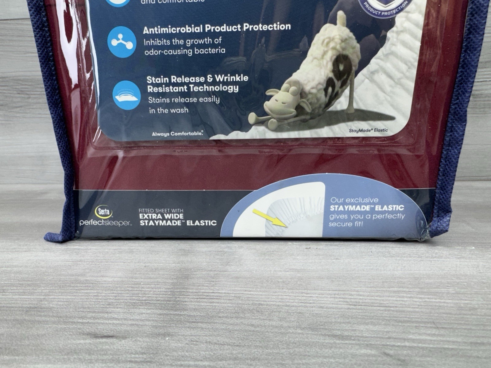 Serta Perfect Sleeper Stay Cool & Clean Twin Complete Sheet Set 3pc Maroon Red gallery