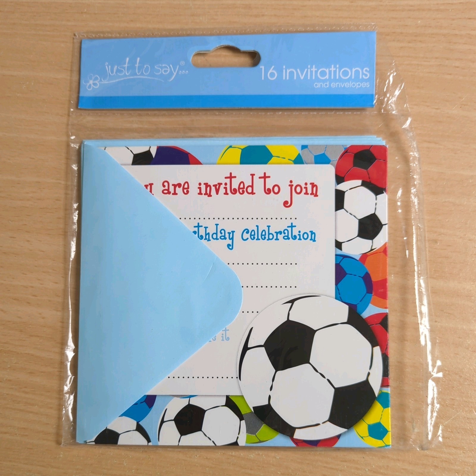 Football Party Invitations, (6 invitations), with envelopes, 13.5cm x 13.5cm gallery