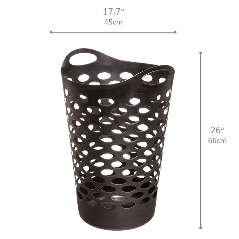 Mainstays Flex Carrying Handles Laundry Hamper, Black gallery