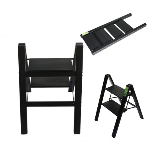 Lightweight Aluminum 2 Step Ladder Folding Step Stool w/Wide Anti-Slip Pedal gallery