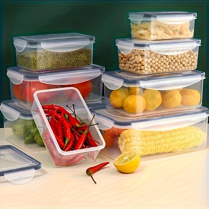 8 Pack Stackable Food Storage Containers Airtight & Leakproof Set Snap Lock Lids gallery