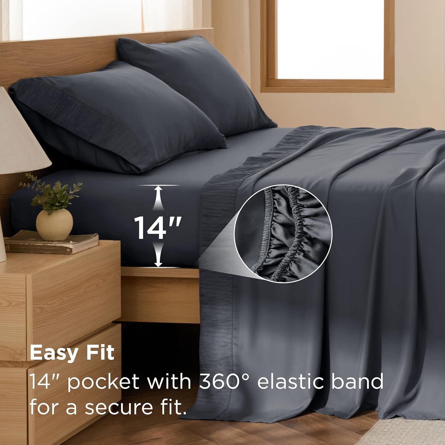 Bedsure King Size Sheets Set - 4 Pieces Soft King Sheets - Breathable Cooling gallery