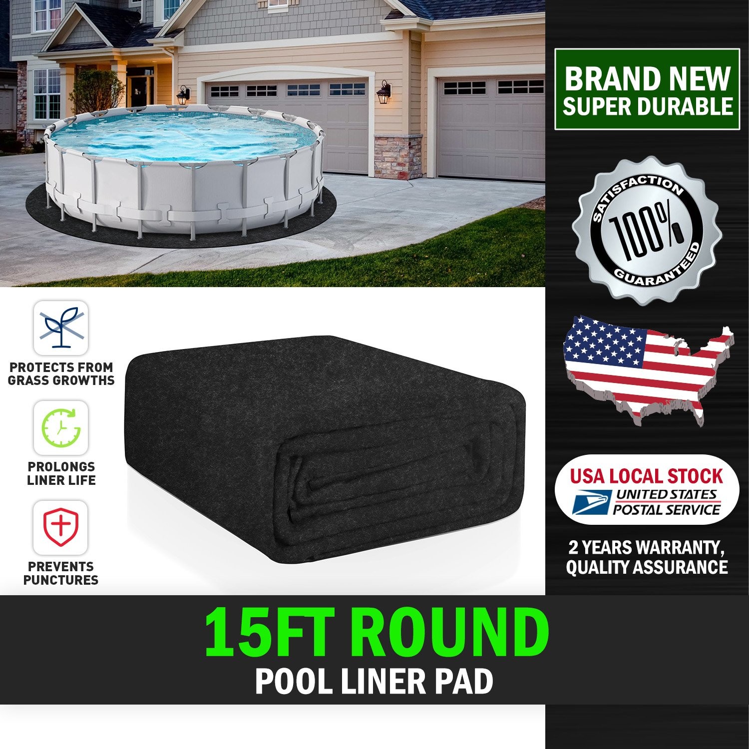 Easy to Install Swimming Pool Round Pool Liner Pool Pads for above Ground 15Ft gallery