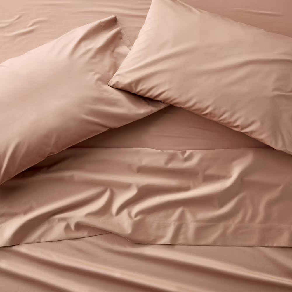 Standard 600 Thread Count Sateen Pillowcases Light Adobe Clay - Casaluna gallery