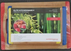 NEW IN BOX Elite Kitchenware Premium Bamboo Color Coded Cutting Boards Set of 3