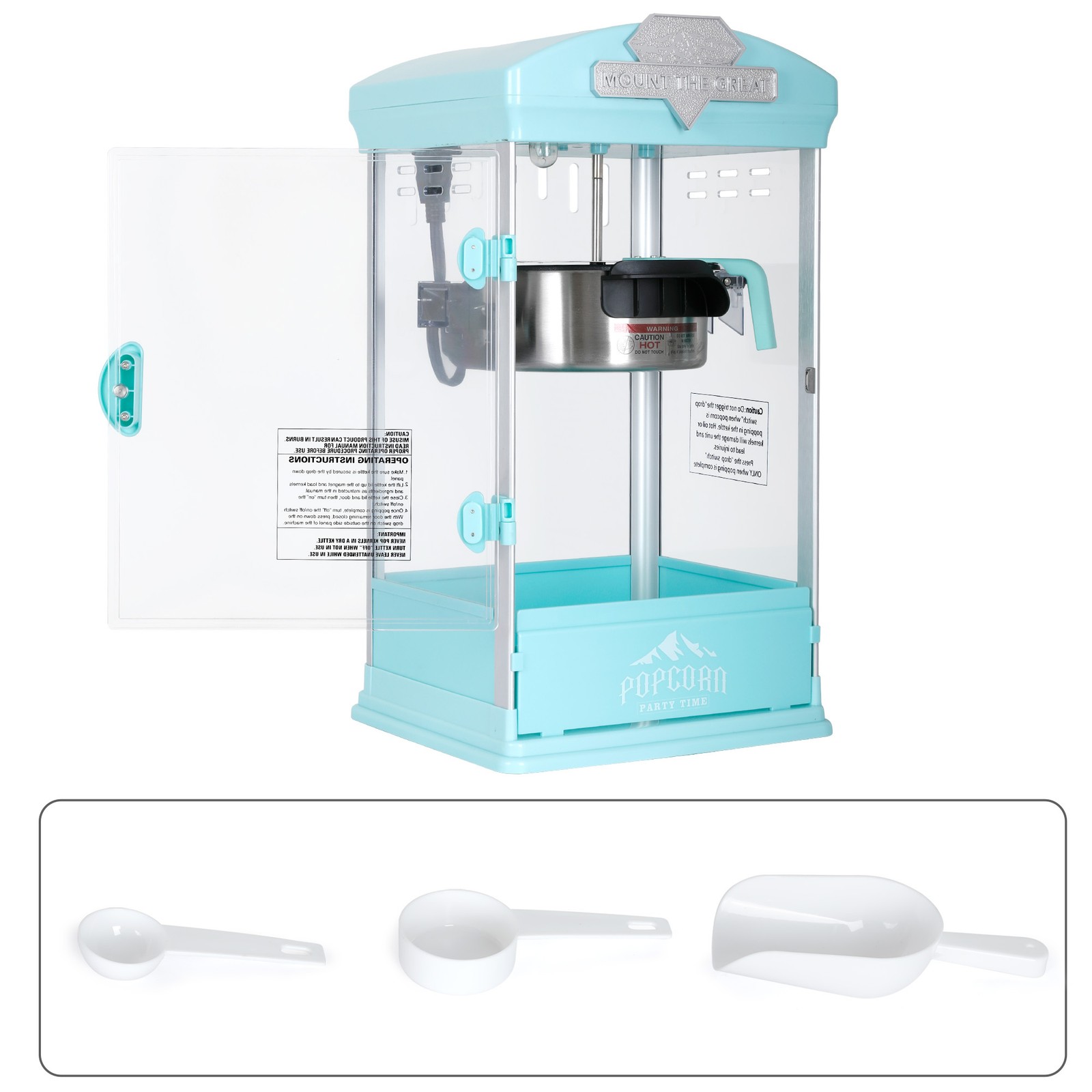 8 OZ Portable Popcorn Maker Machine Kettle Popcorn Maker with Warming Deck gallery