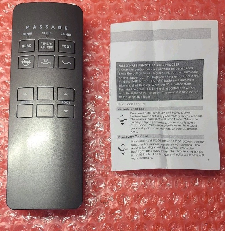 Replacement Remote for Serta Motion Perfect 2.0 Adjustable Bed 258B 75310 gallery