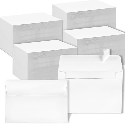 1000 Pcs Self-Adhesive A4 White Envelopes 4.25x6.25" for Invitations, Cards & Ma gallery