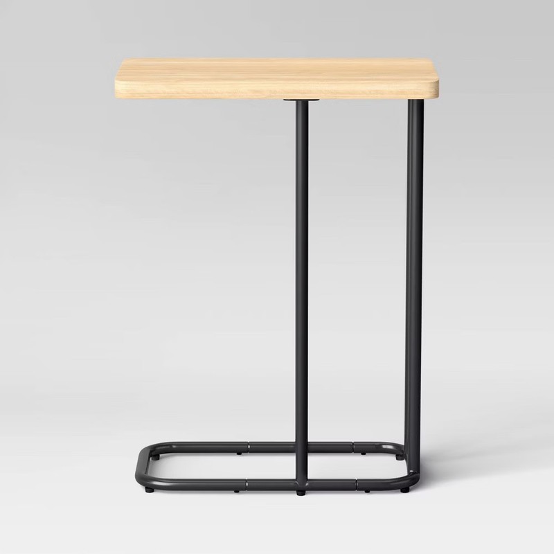 Mixed Material Rectangle Top C Table Natural Wood - Room Essentials gallery
