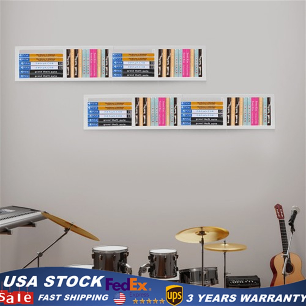 5 Pcs 34 Inch Metal Storage Media Shelf CD DVD Rack & Video Organizer Wall Mount gallery