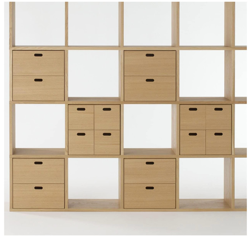 MUJI STACKABLE WOOD CHEST 2 RECTANGULAR DRAWERS OAK 14 x 14 x 11 in gallery