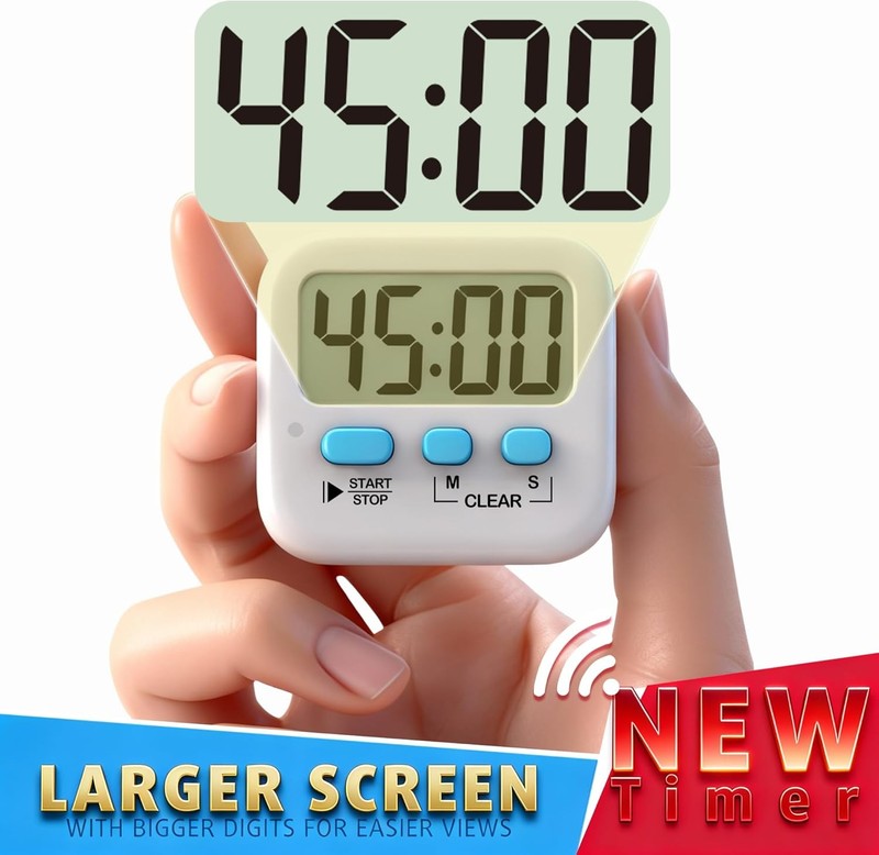 Antonki 2-Pack Digital Kitchen Timer Magnetic Countdown for Cooking & Study gallery