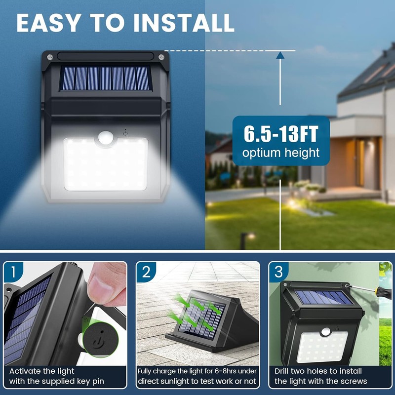 Solar Outdoor Lights Wireless Security Motion Sensor Lights 4Packs Backyard Step gallery