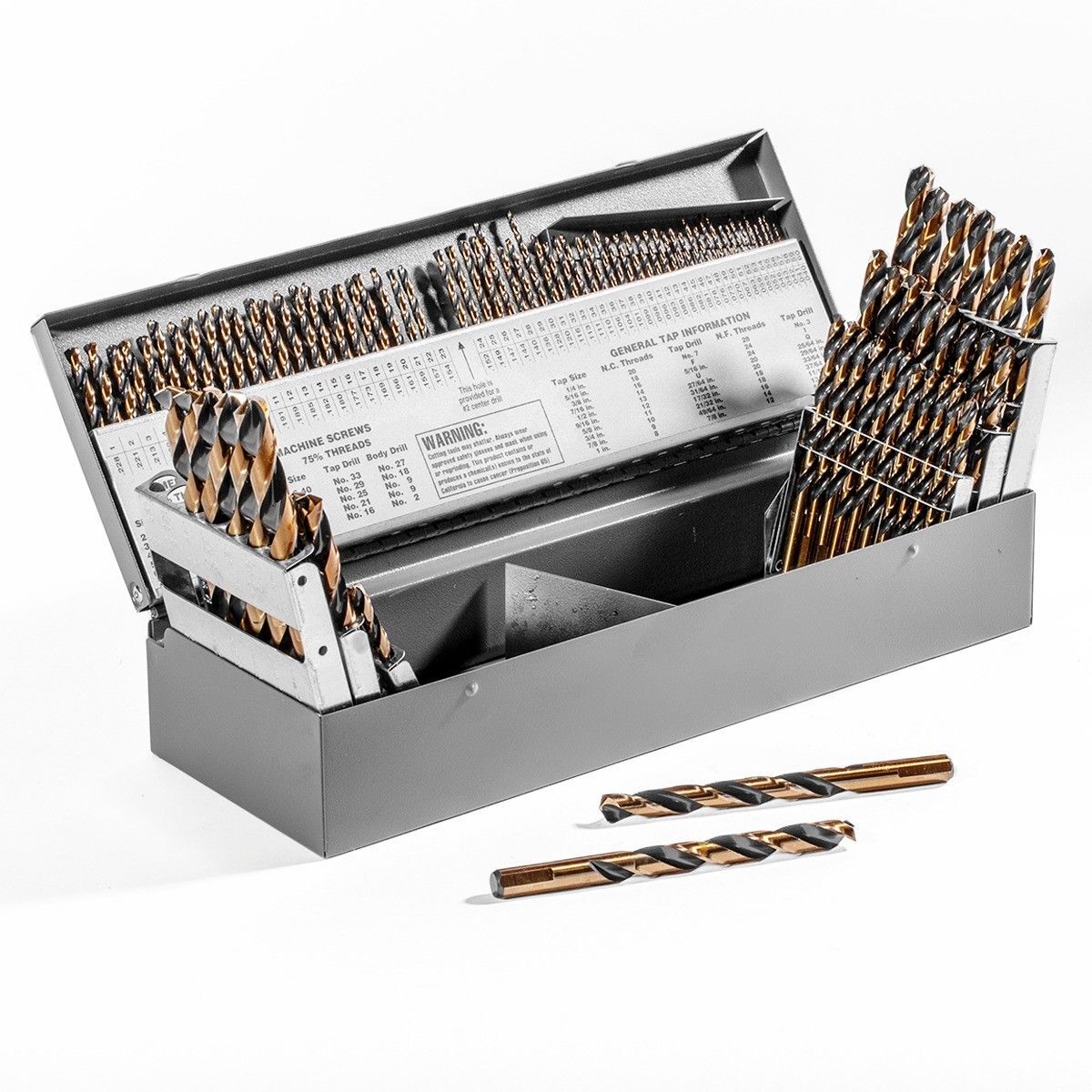 115 Piece Cobalt Drill Bit Set 135 deg PC SPLIT POINT TIPS HIGH SPEED 1/16 - 1/2 gallery