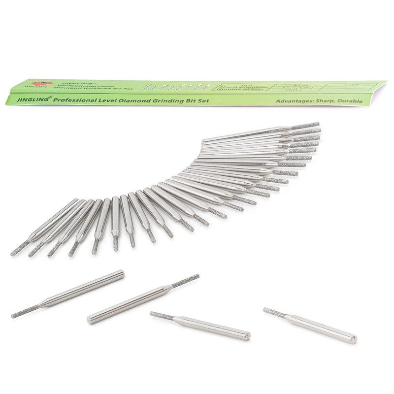 30Pcs 1-3mm Cylindrical Diamond Drill Bits Kit for Dremel Stone Lapidary Tools gallery